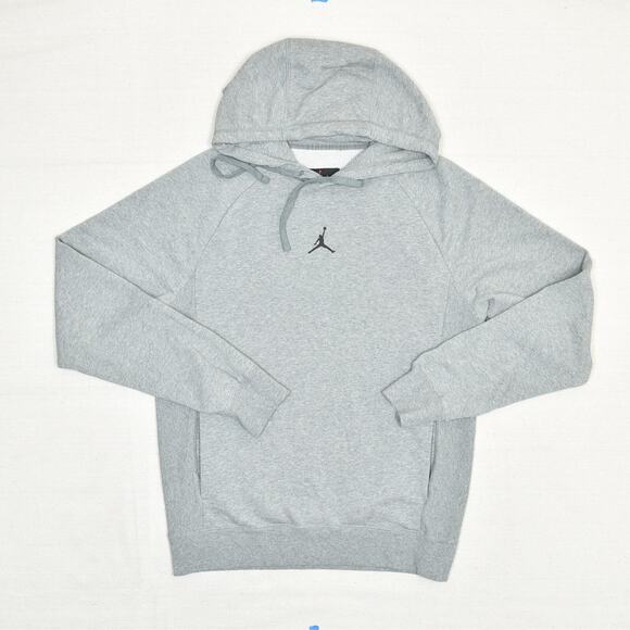 Jordan Air Men's Pullover Hoodie Long Sleeve Solid Dri Fit Cotton Gray Size S - Picture 2 of 8